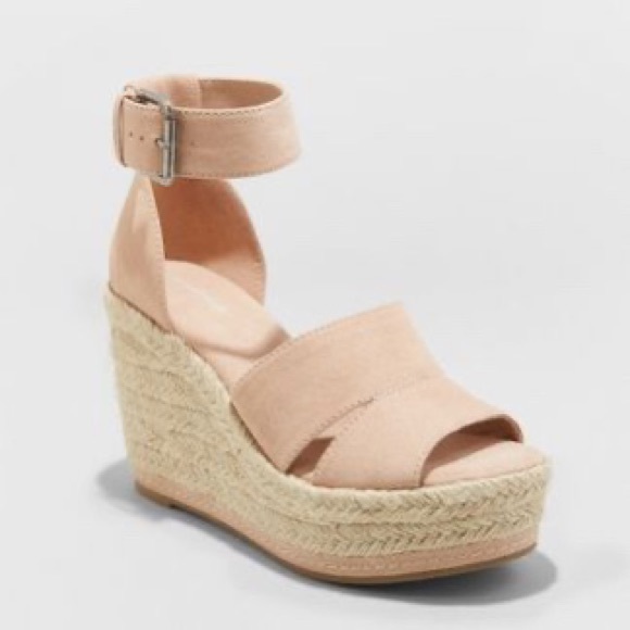 Universal Thread Shoes - Caroline Microsuede Ankle Strap Espadrille Wedge